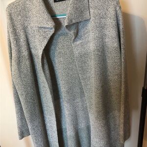 NWOT Gray on Gray Open Sweater by Creation with Draped Collar and Cozy Fit XXL